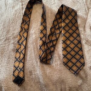 Stefano Ricci Gold and Black Geometric Tie